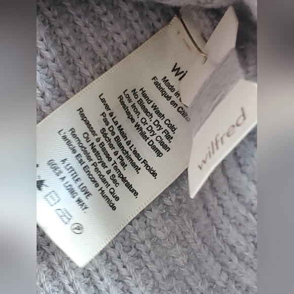 Aritzia Wilfred Cropped Ribbed Scalloped Hem Sweater Size XS - Picture 6 of 7